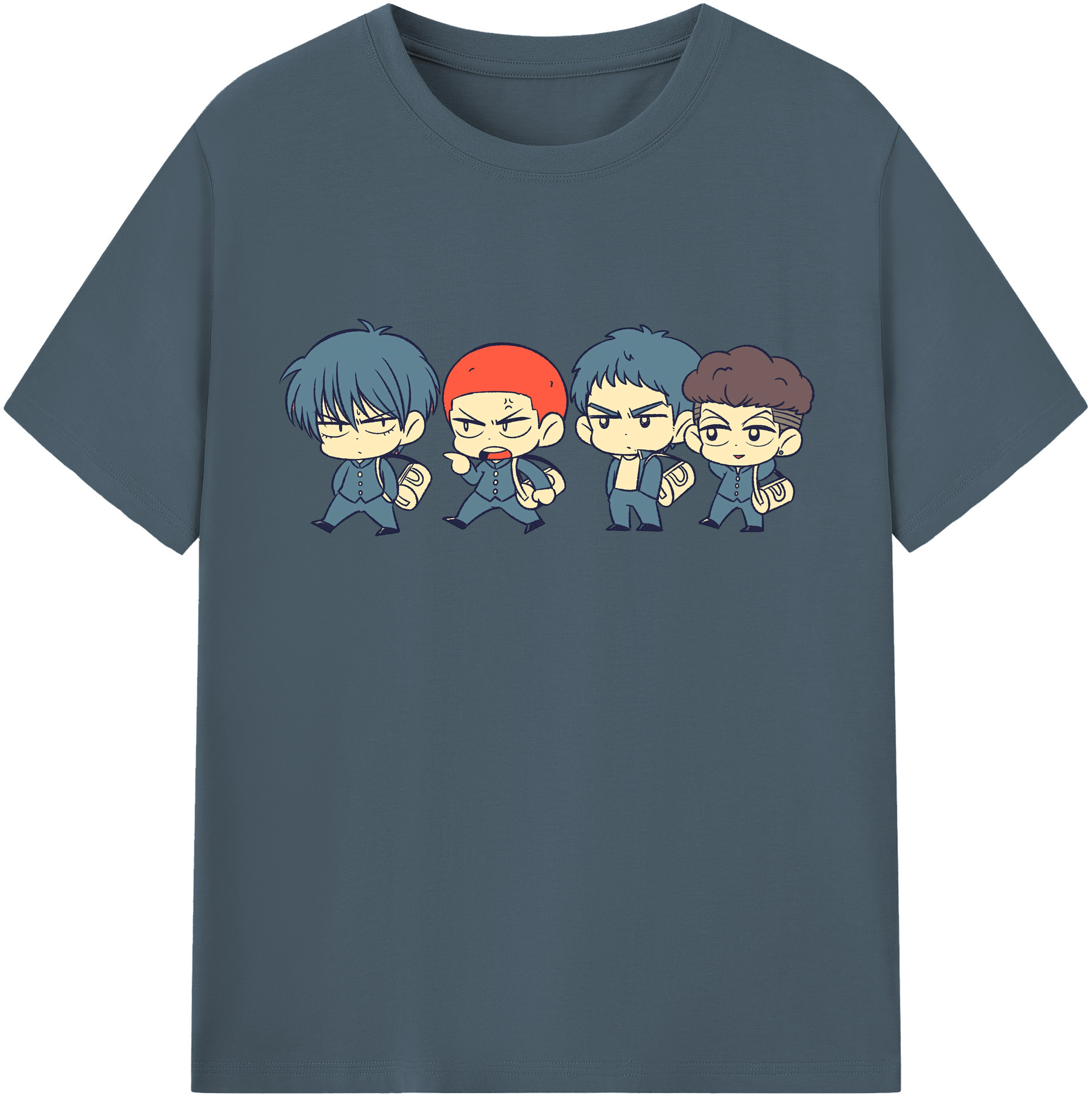 SLAM DUNK／スラムダンク 綿100％半袖Tシャツ（フロントプリント）